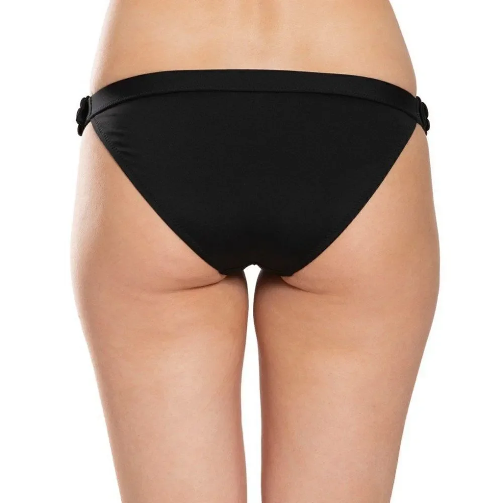 Kate Spade New York Women's Black Daisy Buckle Bikini Bottom Size XL